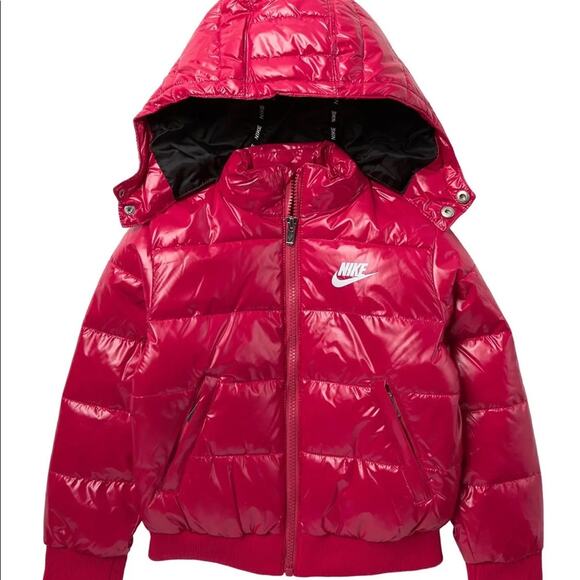 Nike Quilted Puffer Hooded Jacket in Rush Pink - Picture 9 of 9
